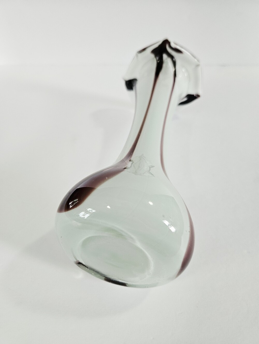 Vintage Murano Style Handblown Art Glass Calla Lily Jack-In-The-Pulpit Vase - Picture 9 of 16